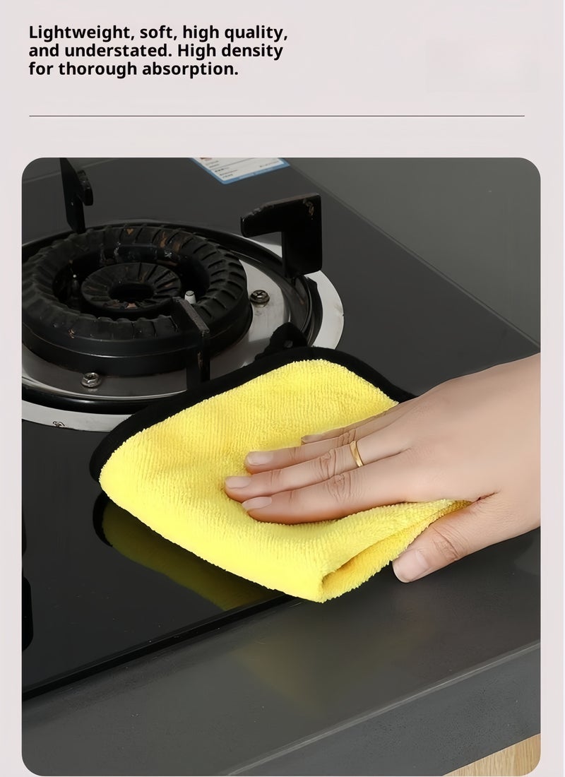 قماش تنظيف مايكروفايبر (مجموعة من 5 قطع) – مزدوج الجانب سميح، ماصٍ، مائي وجاف | منزل/مطبخ/سيارة - Image 5